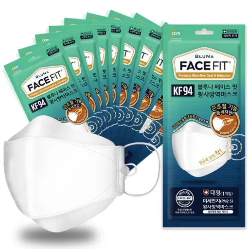 Bluna Facefit KF94 Adjustable Adult - White [60PCS]